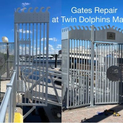 gates repair at twin dolphins marina