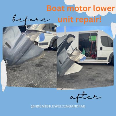 before and after boat motor lower unit repair